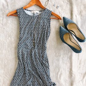 Loft A-Line Sleeveless Patterned Dress | Size XXSP